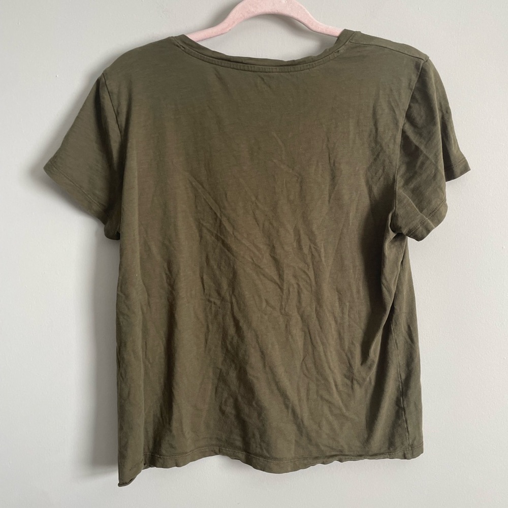 Madewell Olive Green V-Neck Tee - Picture 7 of 7